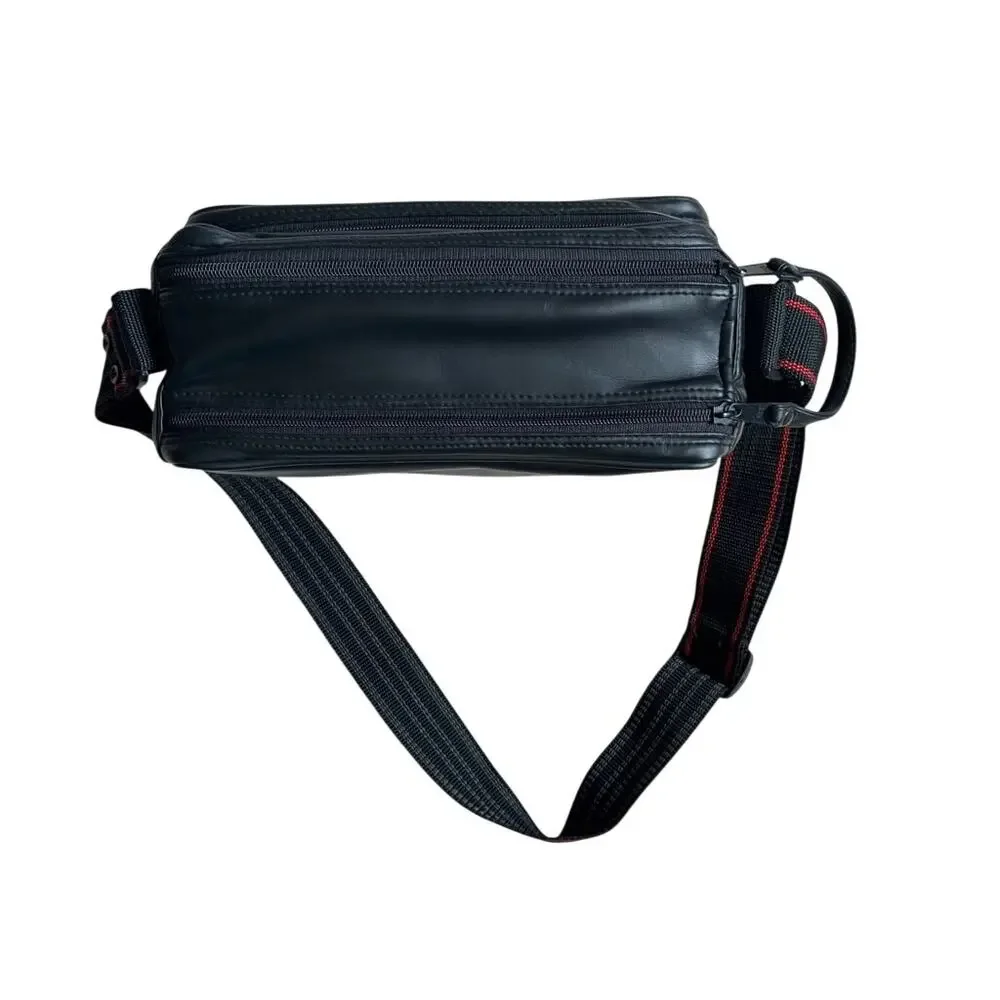 SLR Customer Padded Camera Shoulder Bag Black Red Multi-Compartment Strap